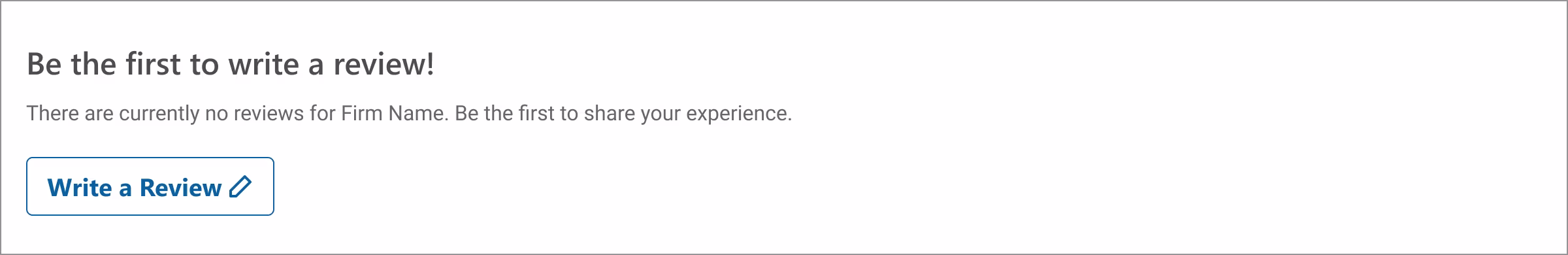 Example of a FindLaw profile before it has received reviews